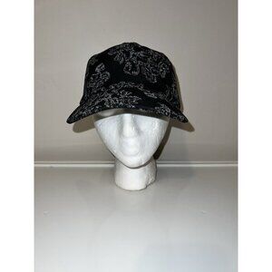 ATHLETA Womens Adjustable Cold Weather Train Hat Cap One Size Black Floral